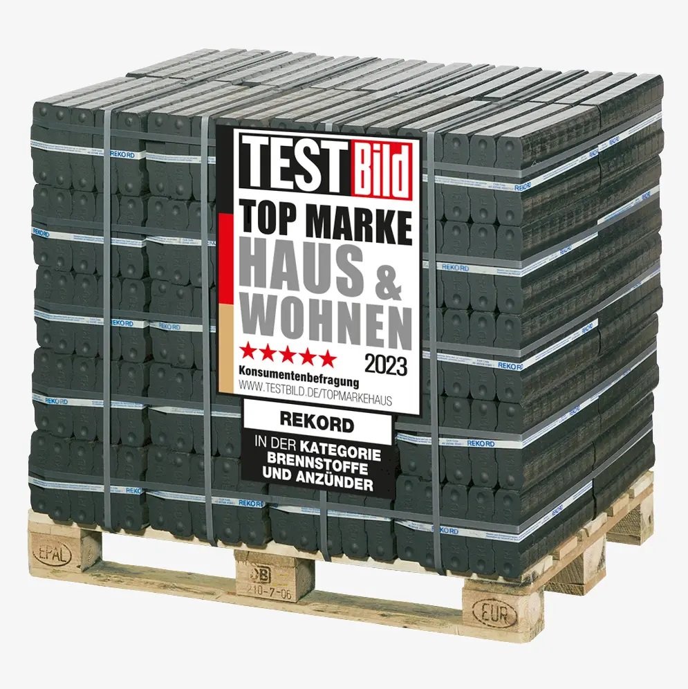 REKORD 25 kg Braunkohlebriketts als PAL (40 x 25 kg)